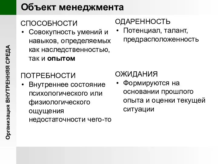 СПОСОБНОСТИ Совокупность умений и навыков, определяемых как наследственностью, так и опытом