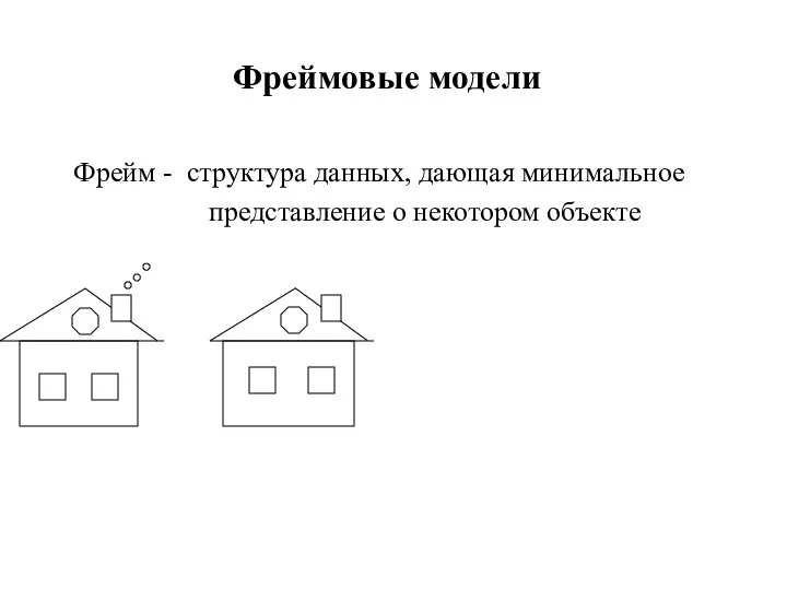 Фреймовые модели Фрейм - структура данных, дающая минимальное представление о некотором объекте