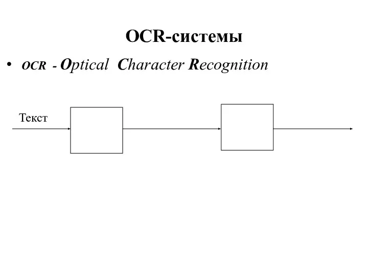 OCR-системы OCR - Optical Character Recognition Текст