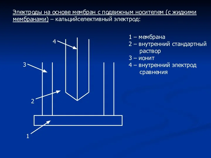 Электроды на основе мембран с подвижным носителем (с жидкими мембранами) –