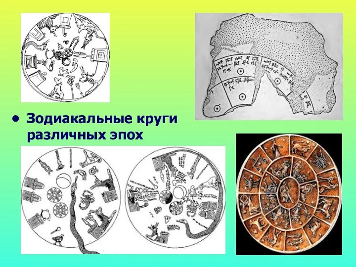 Зодиакальные круги различных эпох