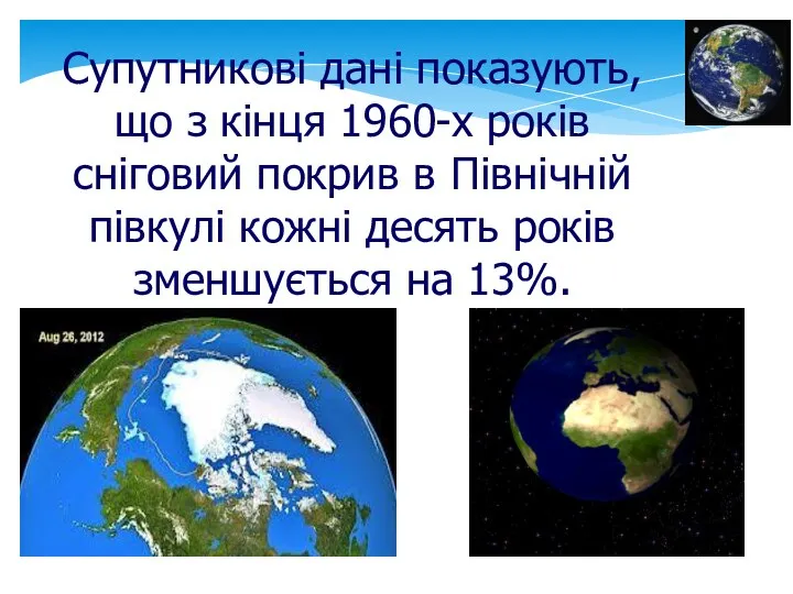 Супутникові дані показують, що з кінця 1960-х років сніговий покрив в