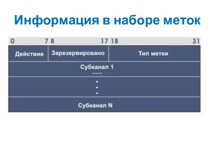 Информация в наборе меток