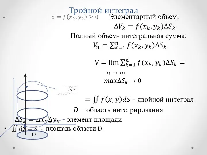 Тройной интеграл D