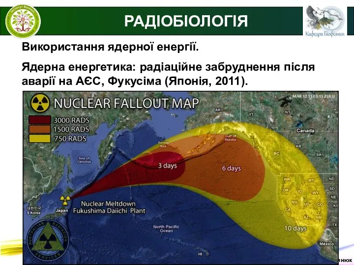 © В.С. Мартинюк РАДІОБІОЛОГІЯ Використання ядерної енергії. Ядерна енергетика: радіаційне забруднення