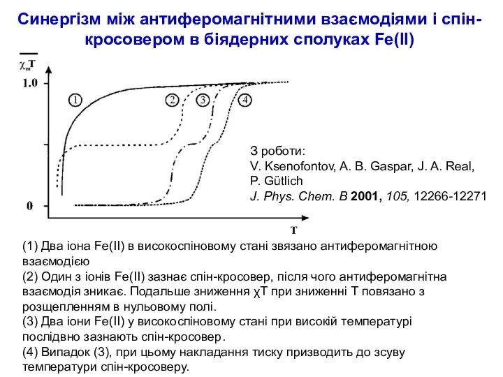 (1) Два іона Fe(II) в високоспіновому стані звязано антиферомагнітною взаємодією (2)