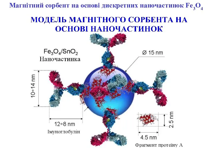 Магнітний сорбент на основі дискретних наночастинок Fe3O4