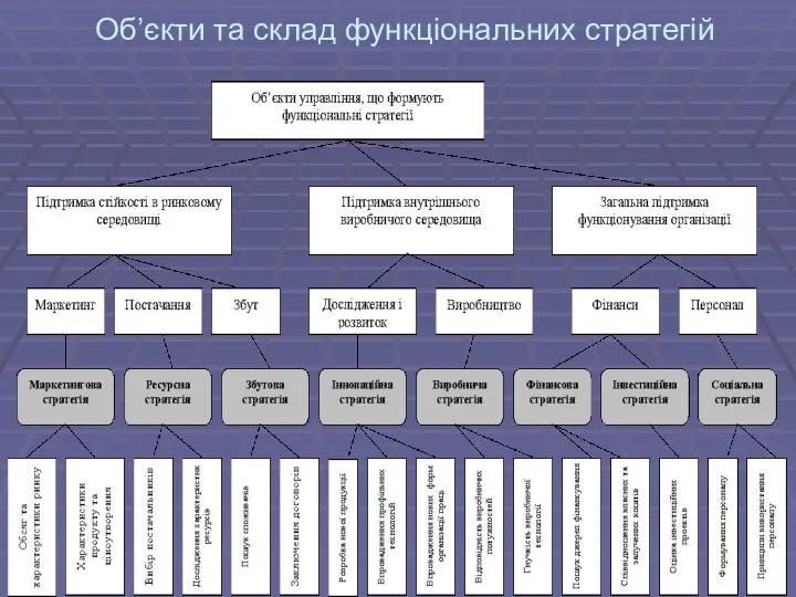 Об’єкти та склад функціональних стратегій