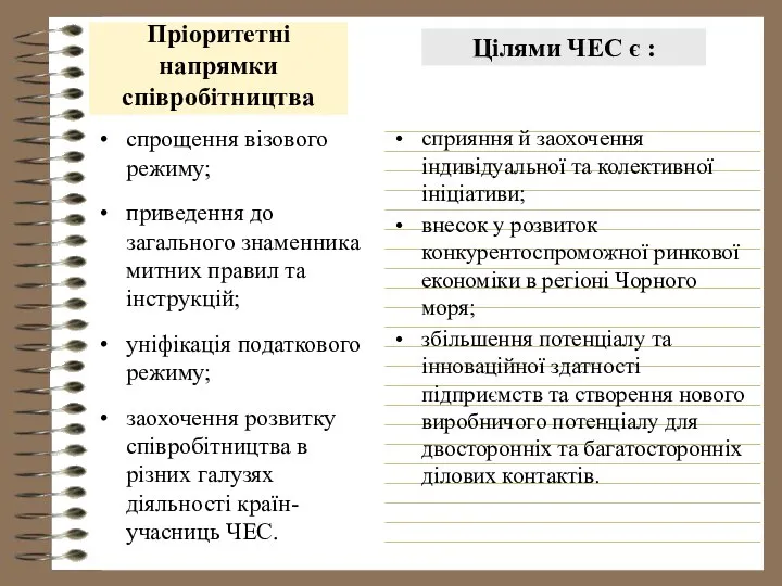 Пріоритетні напрямки співробітництва спрощення візового режиму; приведення до загального знаменника митних