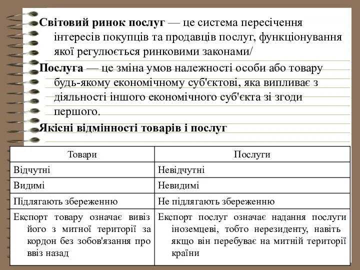 Світовий ринок послуг — це система пересічення інтересів покупців та продавців