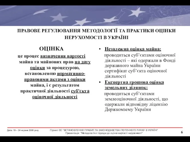 ОЦІНКА це процес визначення вартості майна та майнових прав на дату