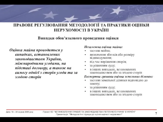 ПРАВОВЕ РЕГУЛЮВАННЯ МЕТОДОЛОГІЇ ТА ПРАКТИКИ ОЦІНКИ НЕРУХОМОСТІ В УКРАЇНІ Оцінка майна