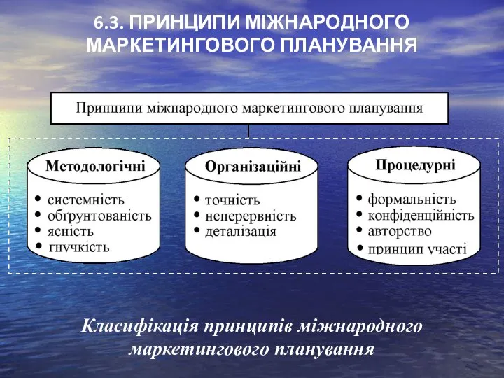 6.3. ПРИНЦИПИ МІЖНАРОДНОГО МАРКЕТИНГОВОГО ПЛАНУВАННЯ Класифікація принципів міжнародного маркетингового планування