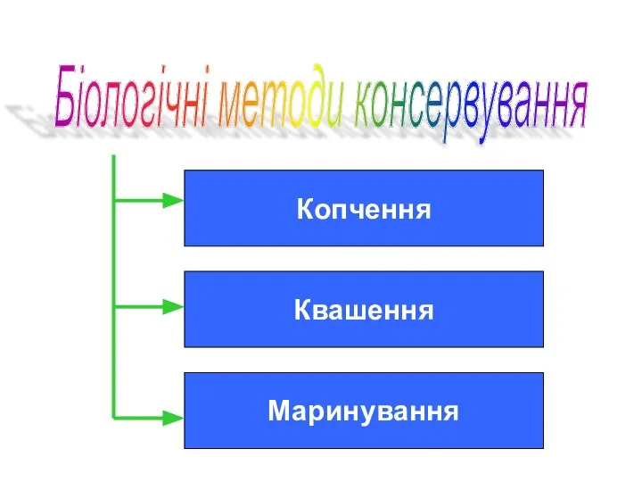 Біологічні методи консервування Копчення Квашення Маринування