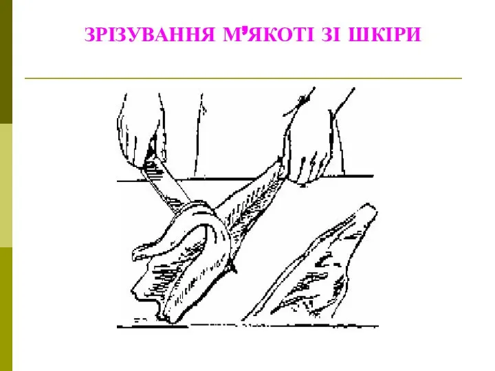 ЗРІЗУВАННЯ М’ЯКОТІ ЗІ ШКІРИ