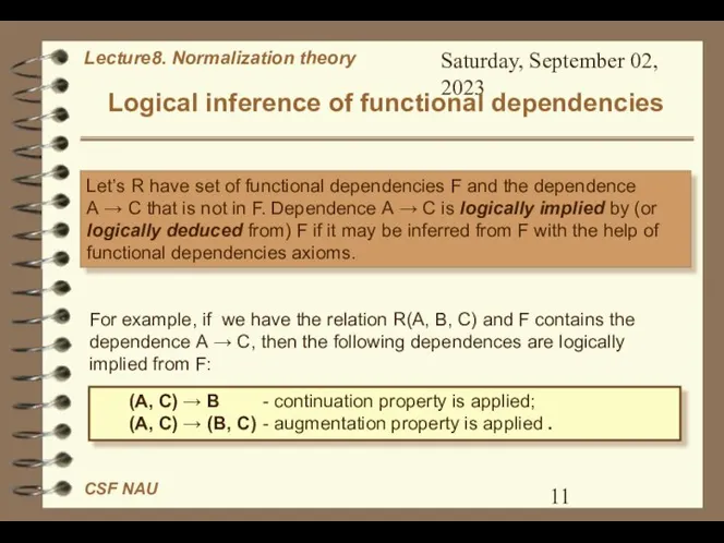 Saturday, September 02, 2023 Logical inference of functional dependencies Let’s R