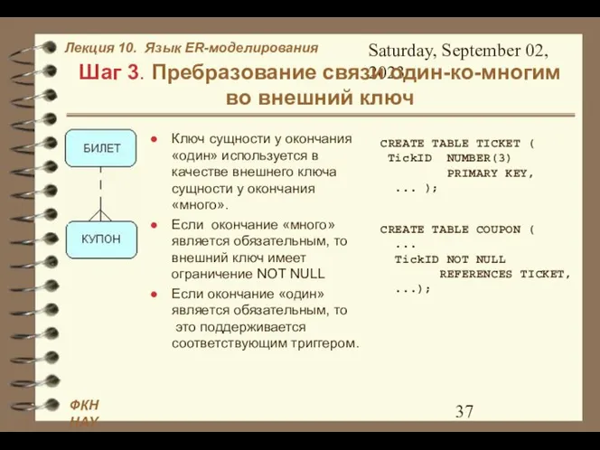 Saturday, September 02, 2023 Шаг 3. Пребразование связи один-ко-многим во внешний