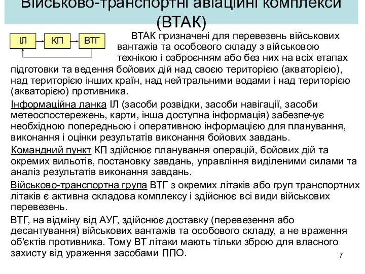 Військово-транспортні авіаційні комплекси (ВТАК) підготовки та ведення бойових дій над своєю