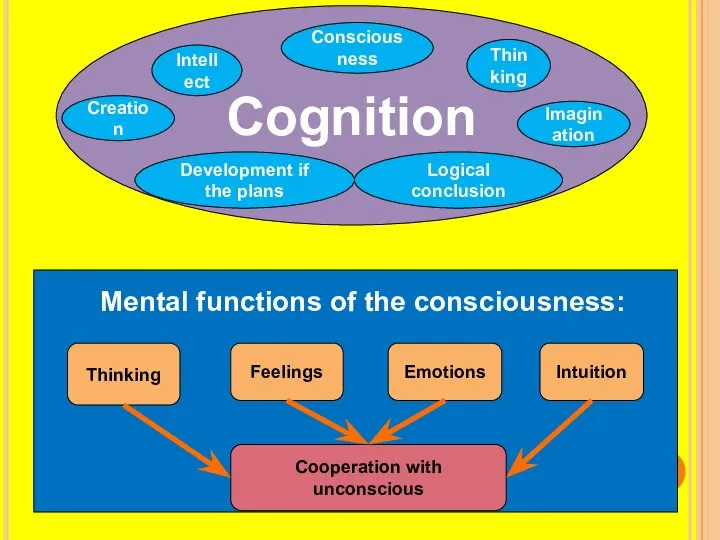 Cognition Intellect Thinking Creation Imagination Consciousness Development if the plans Logical