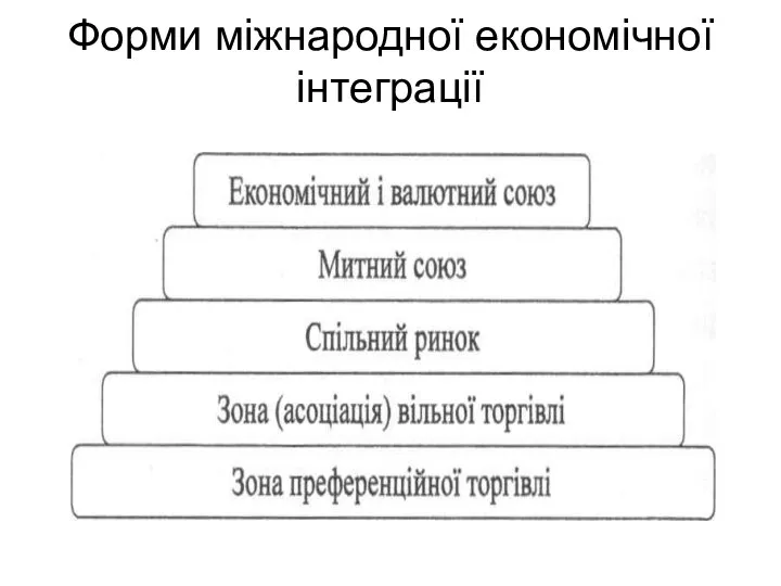 Форми міжнародної економічної інтеграції