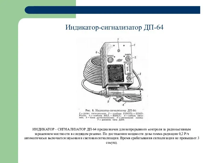 Индикатор-сигнализатор ДП-64 ИНДИКАТОР - СИГНАЛИЗАТОР ДП-64 предназначен для непрерывного контроля за