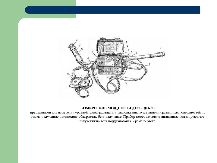 ИЗМЕРИТЕЛЬ МОЩНОСТИ ДОЗЫ ДП-5В предназначен для измерения уровней гамма-радиации и радиоактивного