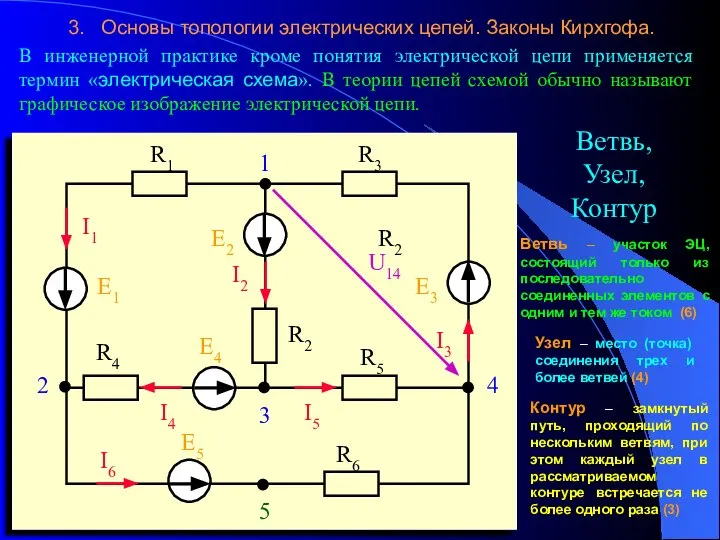 3. Основы топологии электрических цепей. Законы Кирхгофа. В инженерной практике кроме