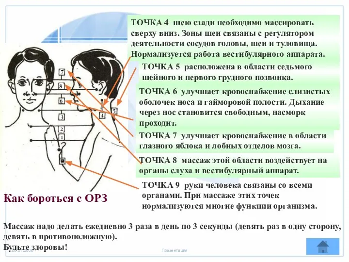 Как бороться с ОРЗ ТОЧКА 4 шею сзади необходимо массировать сверху