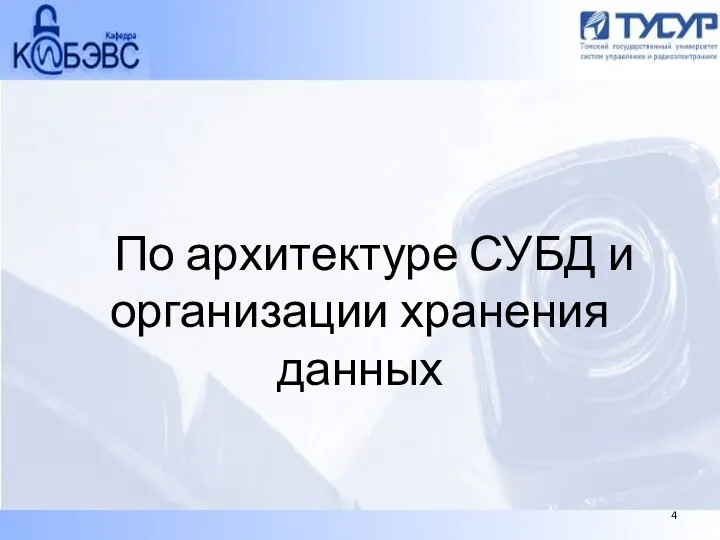 По архитектуре СУБД и организации хранения данных 4