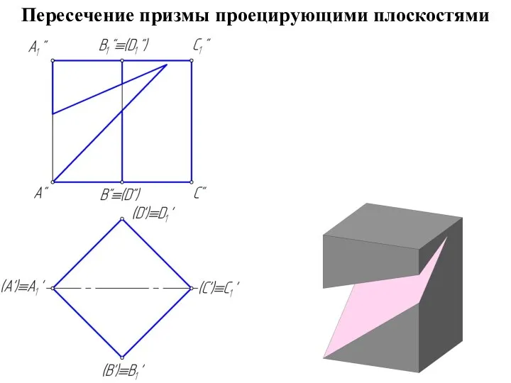 Пересечение призмы проецирующими плоскостями