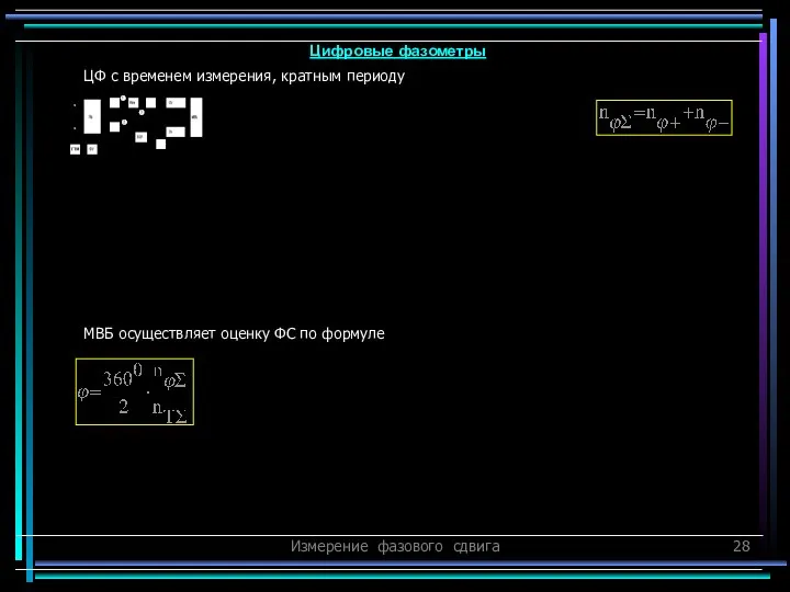 Измерение фазового сдвига ЦФ с временем измерения, кратным периоду МВБ осуществляет