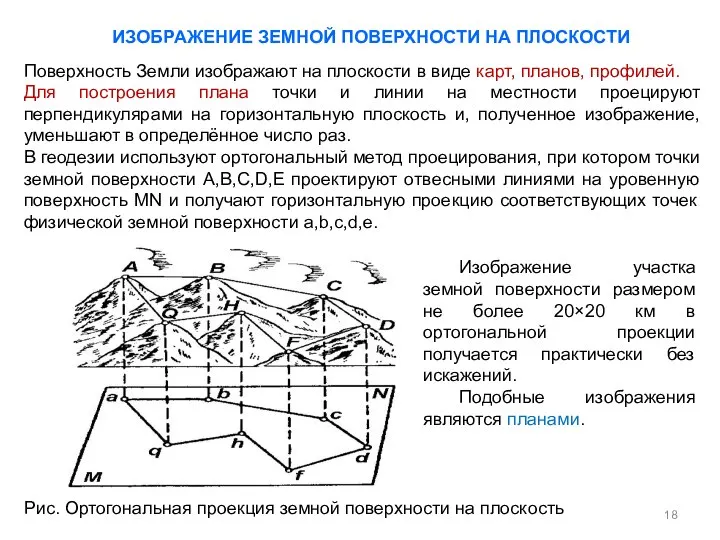 ИЗОБРАЖЕНИЕ ЗЕМНОЙ ПОВЕРХНОСТИ НА ПЛОСКОСТИ Поверхность Земли изображают на плоскости в