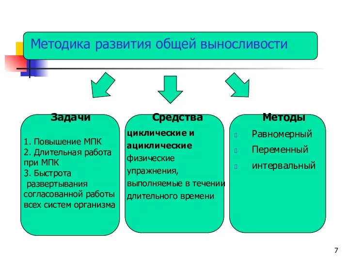 Методика развития общей выносливости