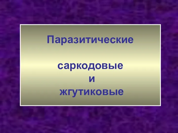 Паразитические саркодовые и жгутиковые