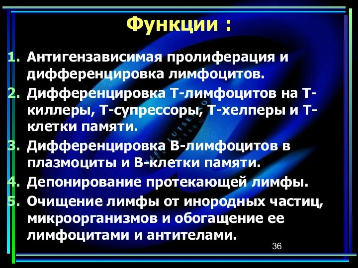 Функции : Антигензависимая пролиферация и дифференцировка лимфоцитов. Дифференцировка Т-лимфоцитов на Т-киллеры,