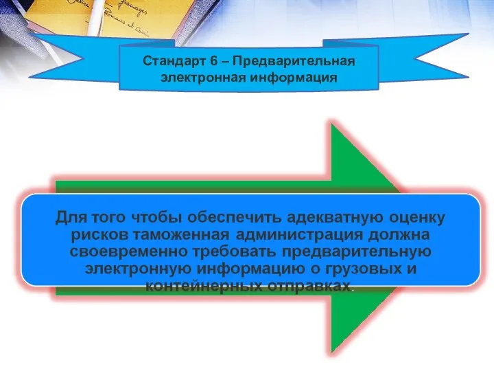 Стандарт 6 – Предварительная электронная информация