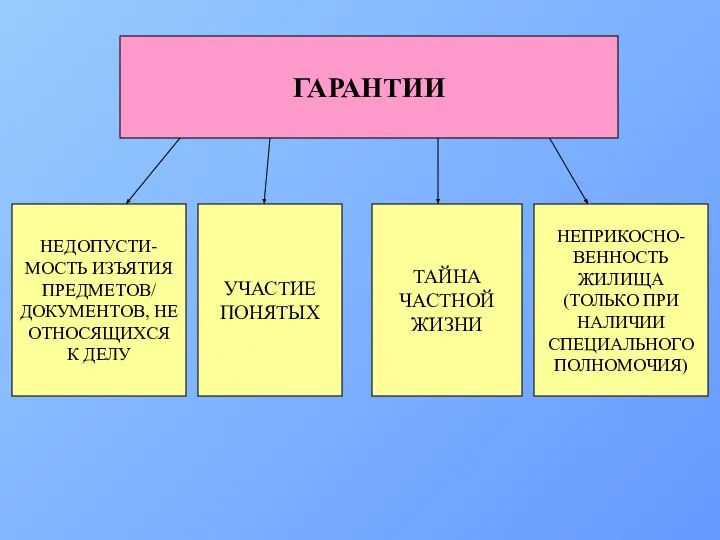 ГАРАНТИИ НЕДОПУСТИ- МОСТЬ ИЗЪЯТИЯ ПРЕДМЕТОВ/ ДОКУМЕНТОВ, НЕ ОТНОСЯЩИХСЯ К ДЕЛУ УЧАСТИЕ