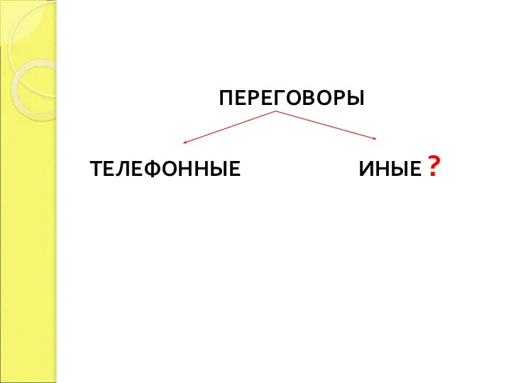 ПЕРЕГОВОРЫ ТЕЛЕФОННЫЕ ИНЫЕ ?