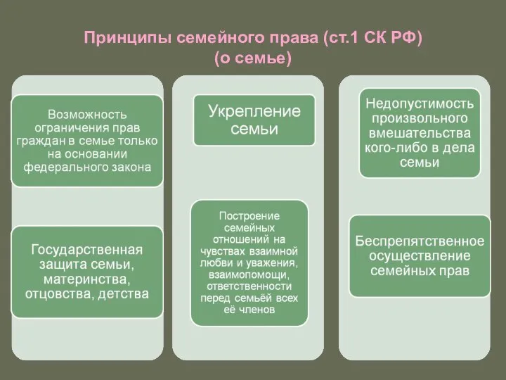 Принципы семейного права (ст.1 СК РФ) (о семье)