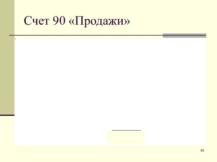 Счет 90 «Продажи»