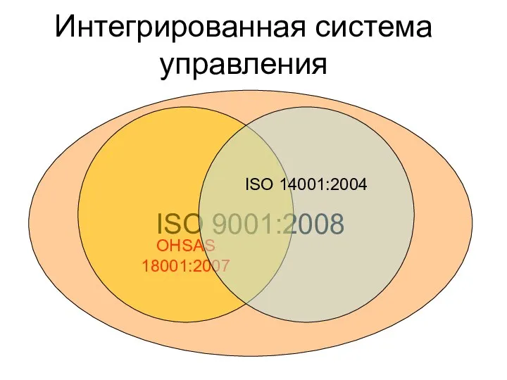 Интегрированная система управления ISO 9001:2008 OHSAS 18001:2007 ISO 14001:2004