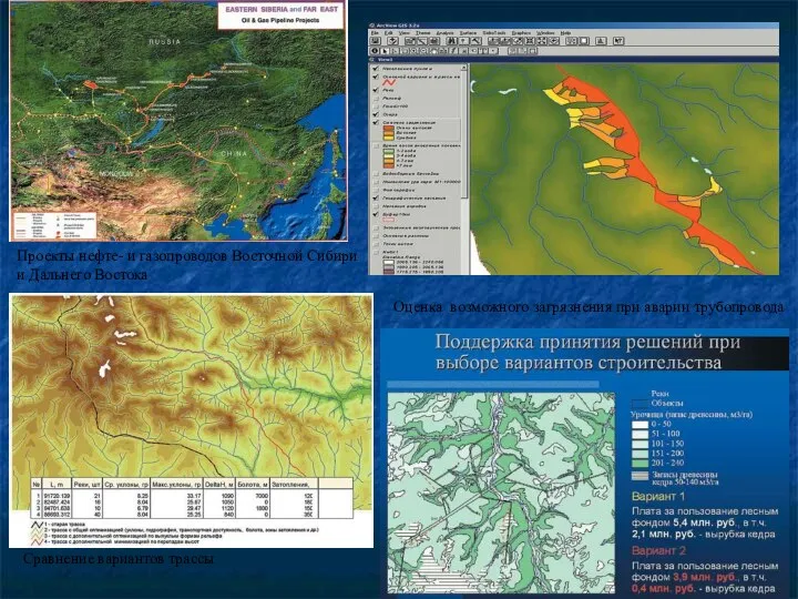 Сравнение вариантов трассы Проекты нефте- и газопроводов Восточной Сибири и Дальнего