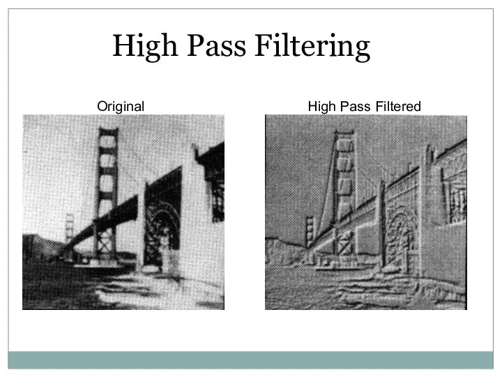 High Pass Filtering Original High Pass Filtered