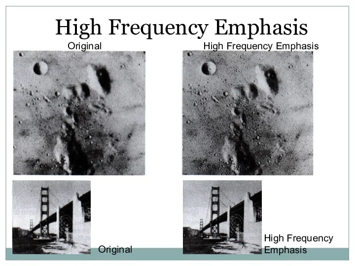 High Frequency Emphasis Original High Frequency Emphasis Original High Frequency Emphasis