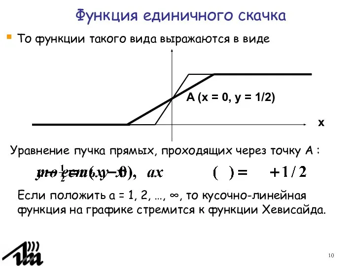 То функции такого вида выражаются в виде Функция единичного скачка x