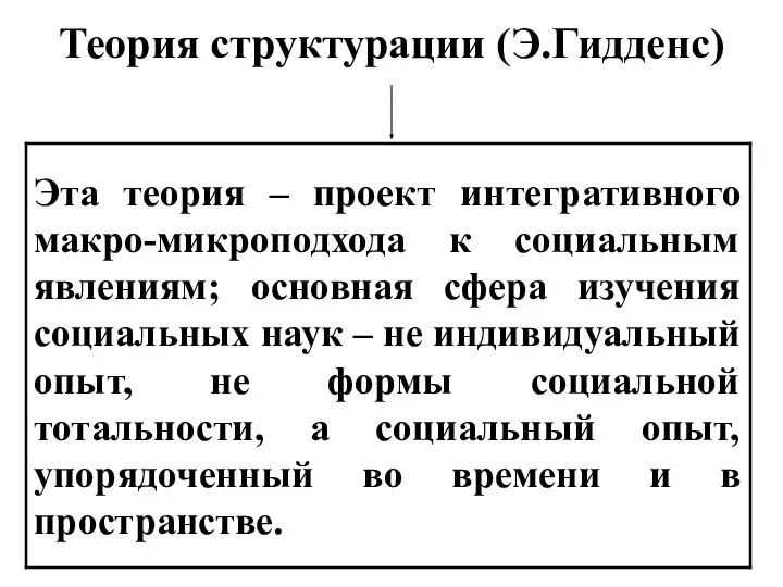 Теория структурации (Э.Гидденс)