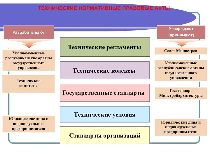 ТЕХНИЧЕСКИЕ НОРМАТИВНЫЕ ПРАВОВЫЕ АКТЫ Технические условия Стандарты организаций Технические кодексы Государственные