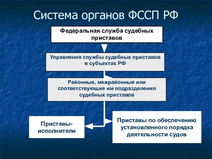 Система органов ФССП РФ Федеральная служба судебных приставов Управления службы судебных