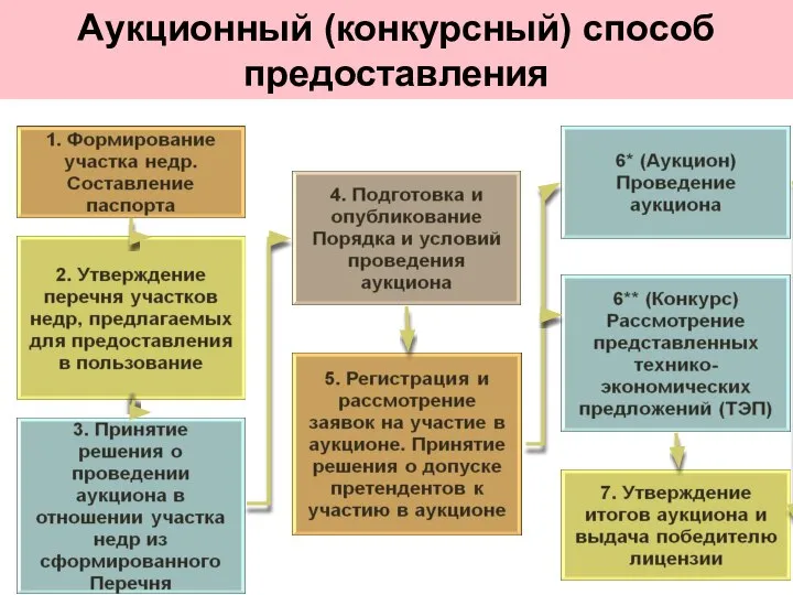 Аукционный (конкурсный) способ предоставления