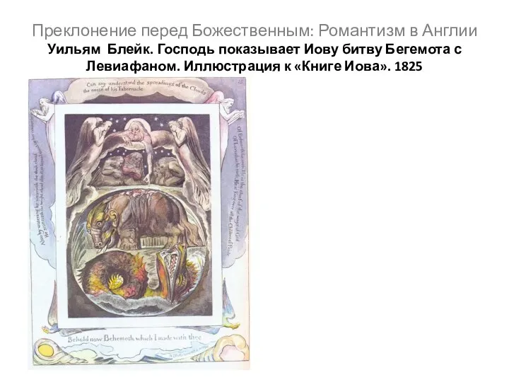 Преклонение перед Божественным: Романтизм в Англии Уильям Блейк. Господь показывает Иову